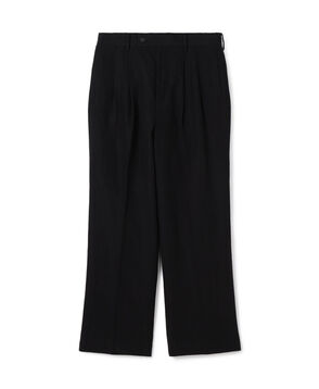 ウールリネンコットン 2タックワイドストレートパンツ