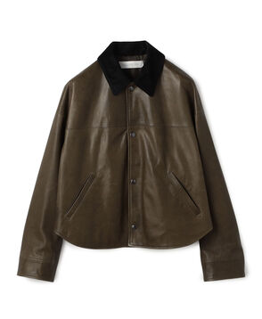 ソフトグレインシープレザー ステンカラーブルゾン