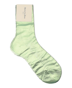 Maria La Rosa One Ribbed Laminated シルクナイロンリブ ラミネートソックス