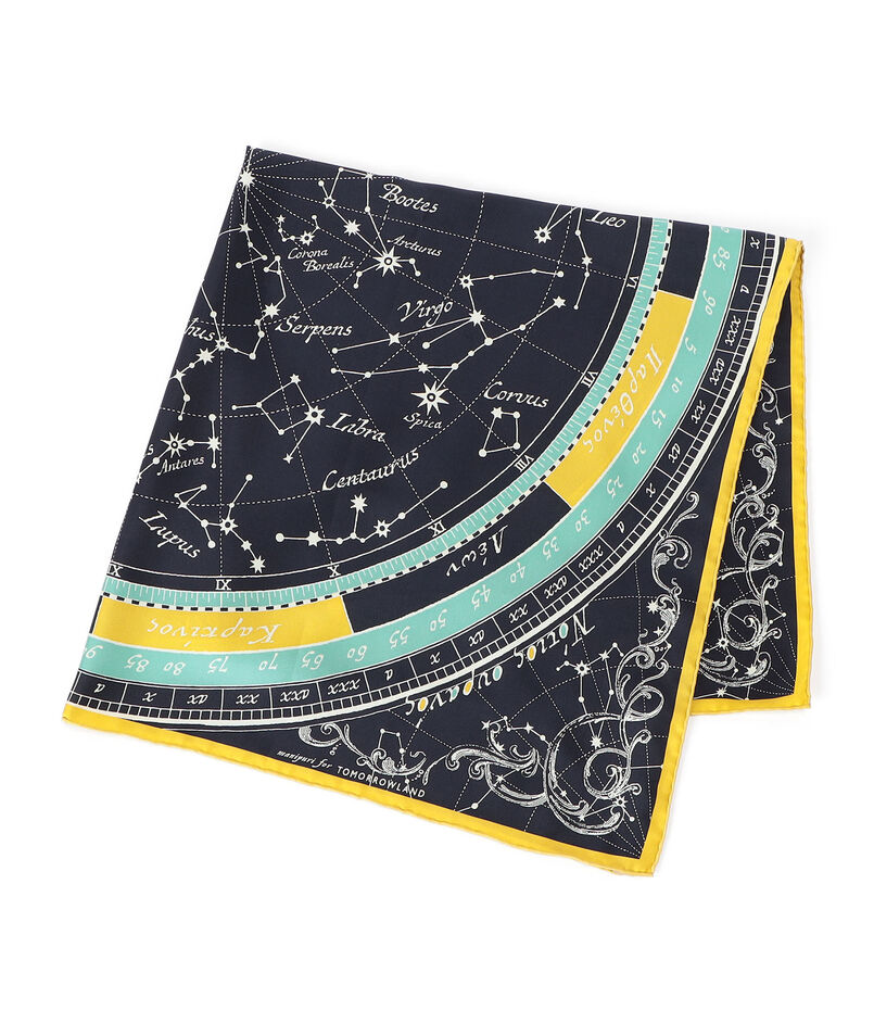 【別注】manipuri STAR MAP シルクスカーフ
