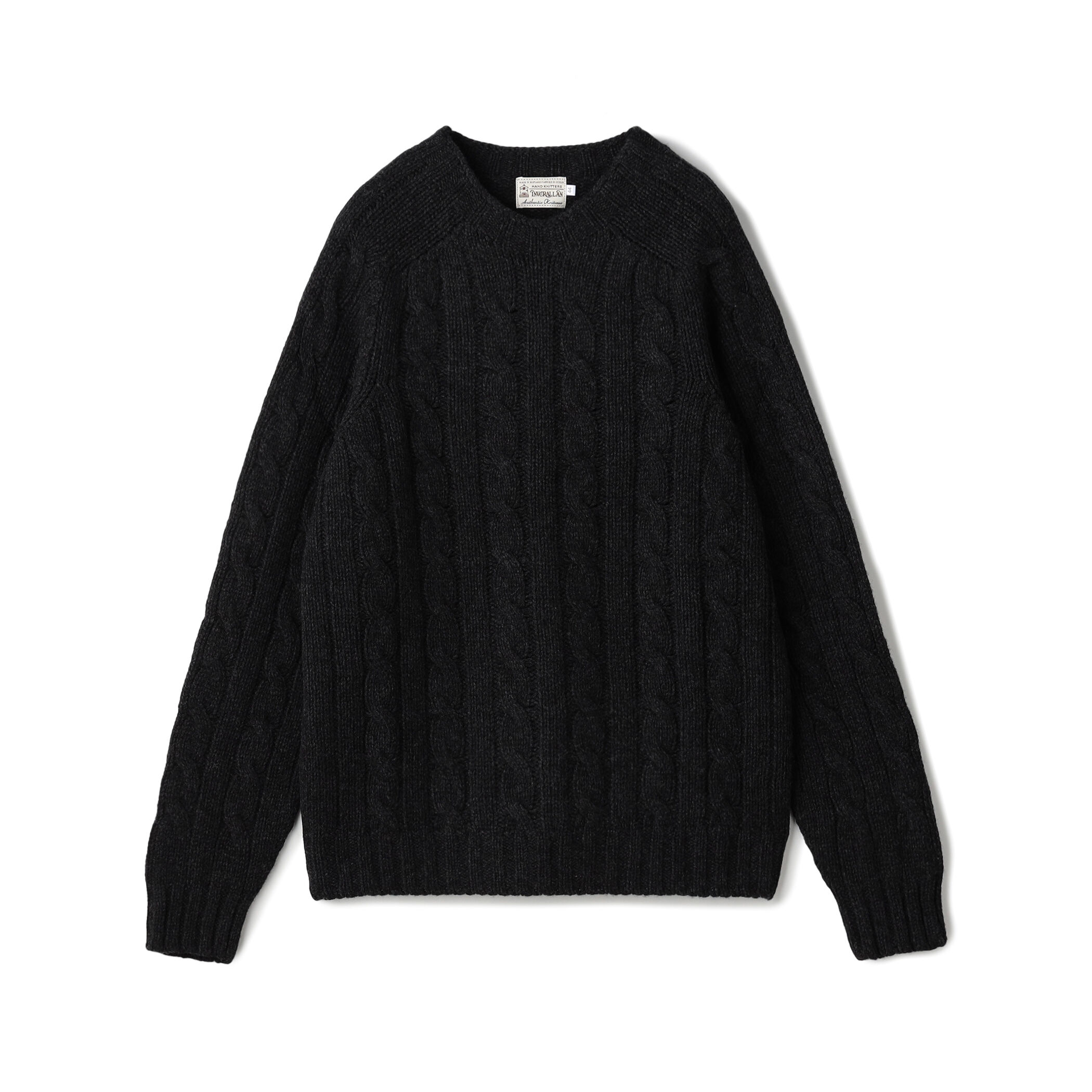 INVERALLAN ウールケーブル クルーネックプルオーバーニット