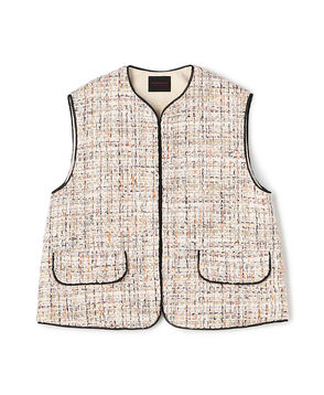 ホロウファンシーツイード トリミングジレ