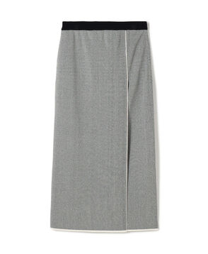 【WEB先行予約】ストレッチダブルジャカード パイピングニットスカート