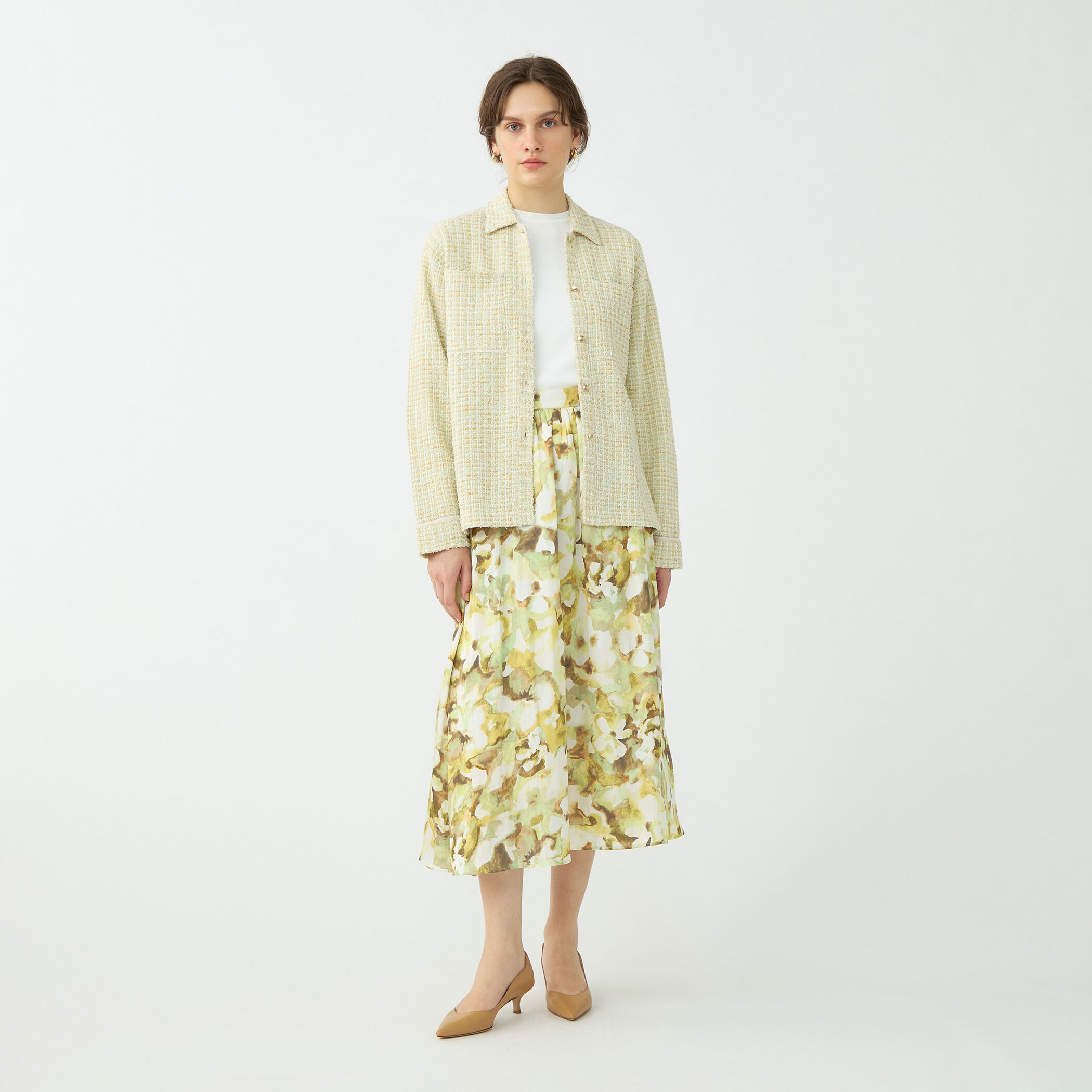 ミックスツイード シャツブルゾン｜トゥモローランド 公式通販