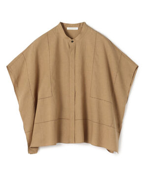 フレンチリネン スタンドカラーシャツ
