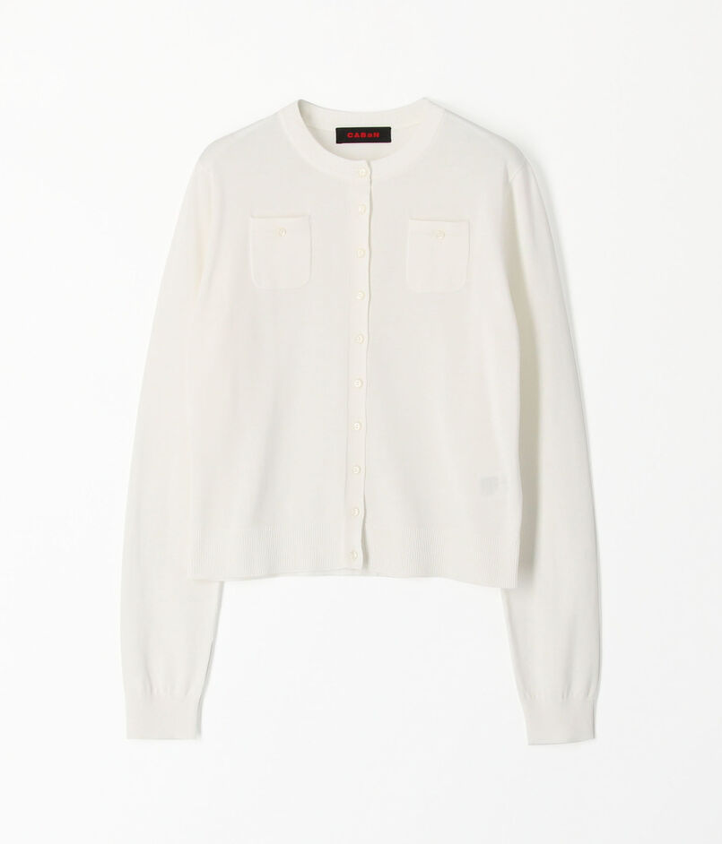 ■コットン ロングスリーブポケットカーディガン