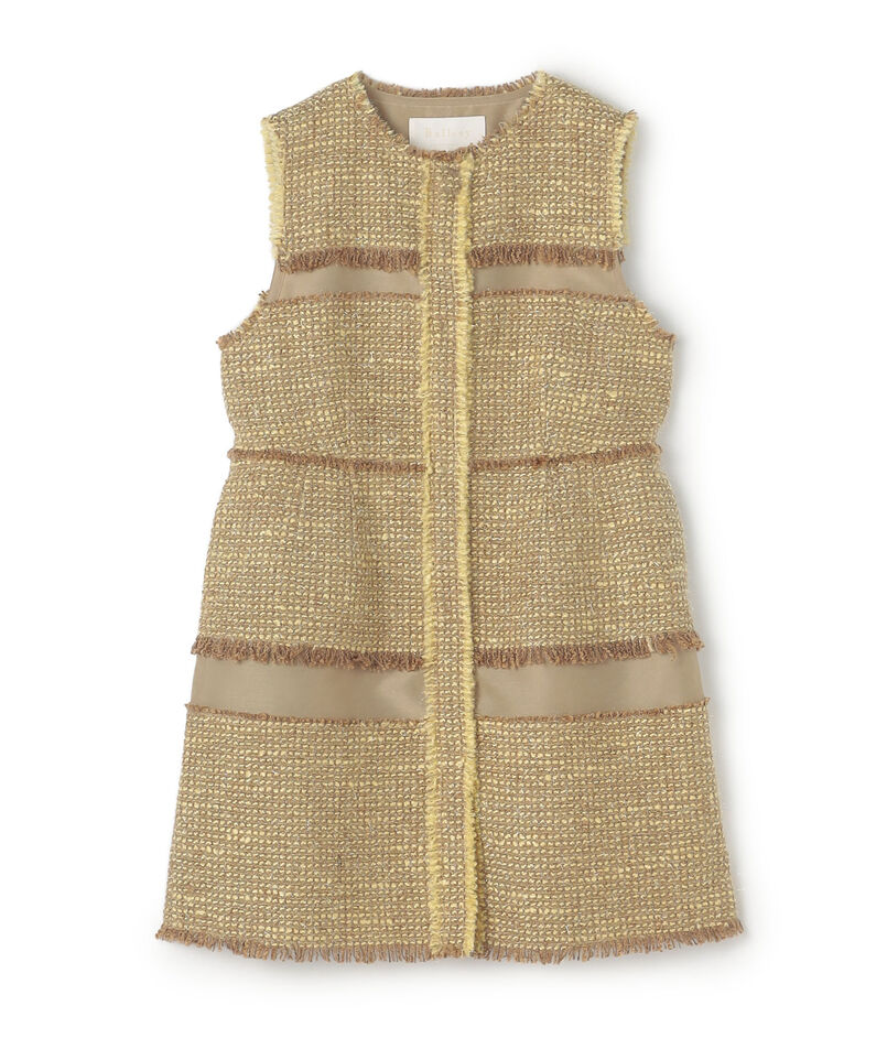 ■ブロッキングツイード ミドルジレ