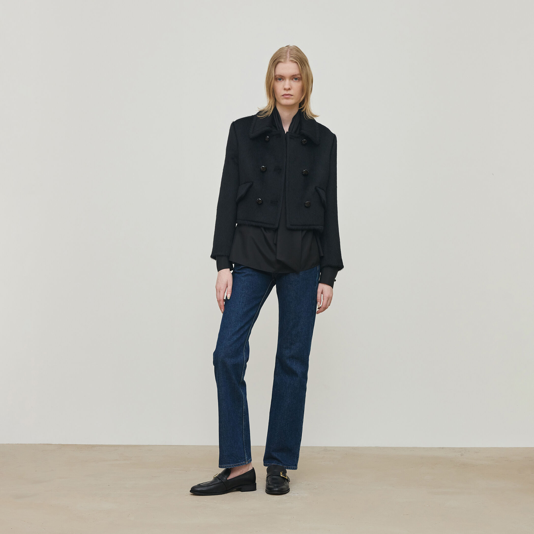 スーリーアルパカブラックシャギー ショートジャケット