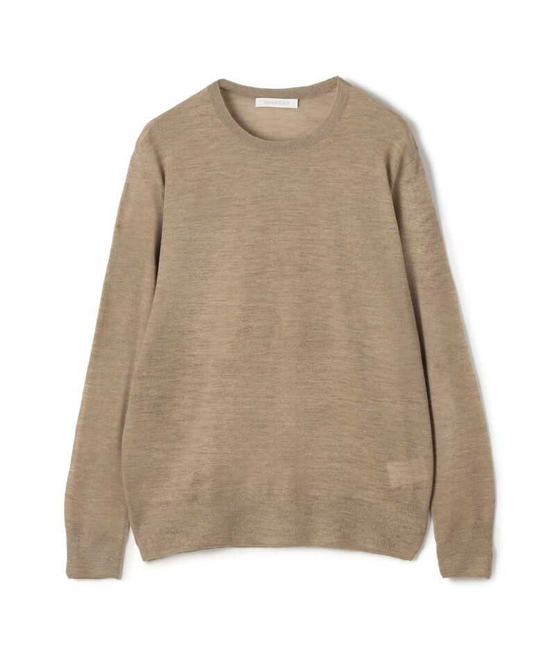 ウーステッドカシミヤ クルーネックプルオーバー