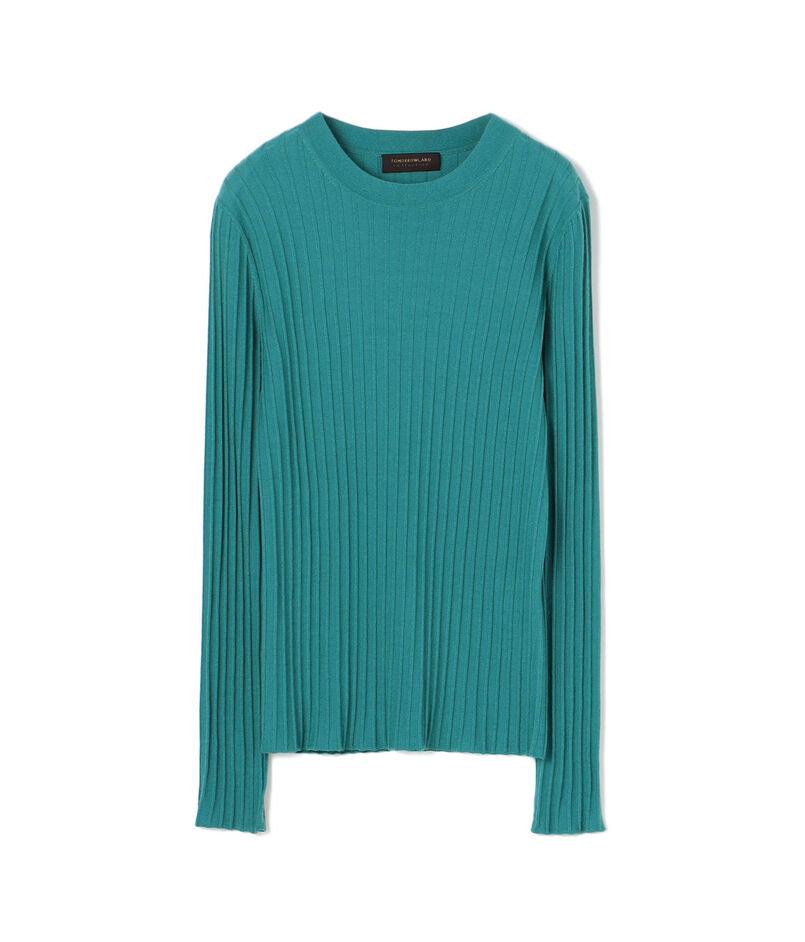 カシミヤシルクリブ クルーネックプルオーバー