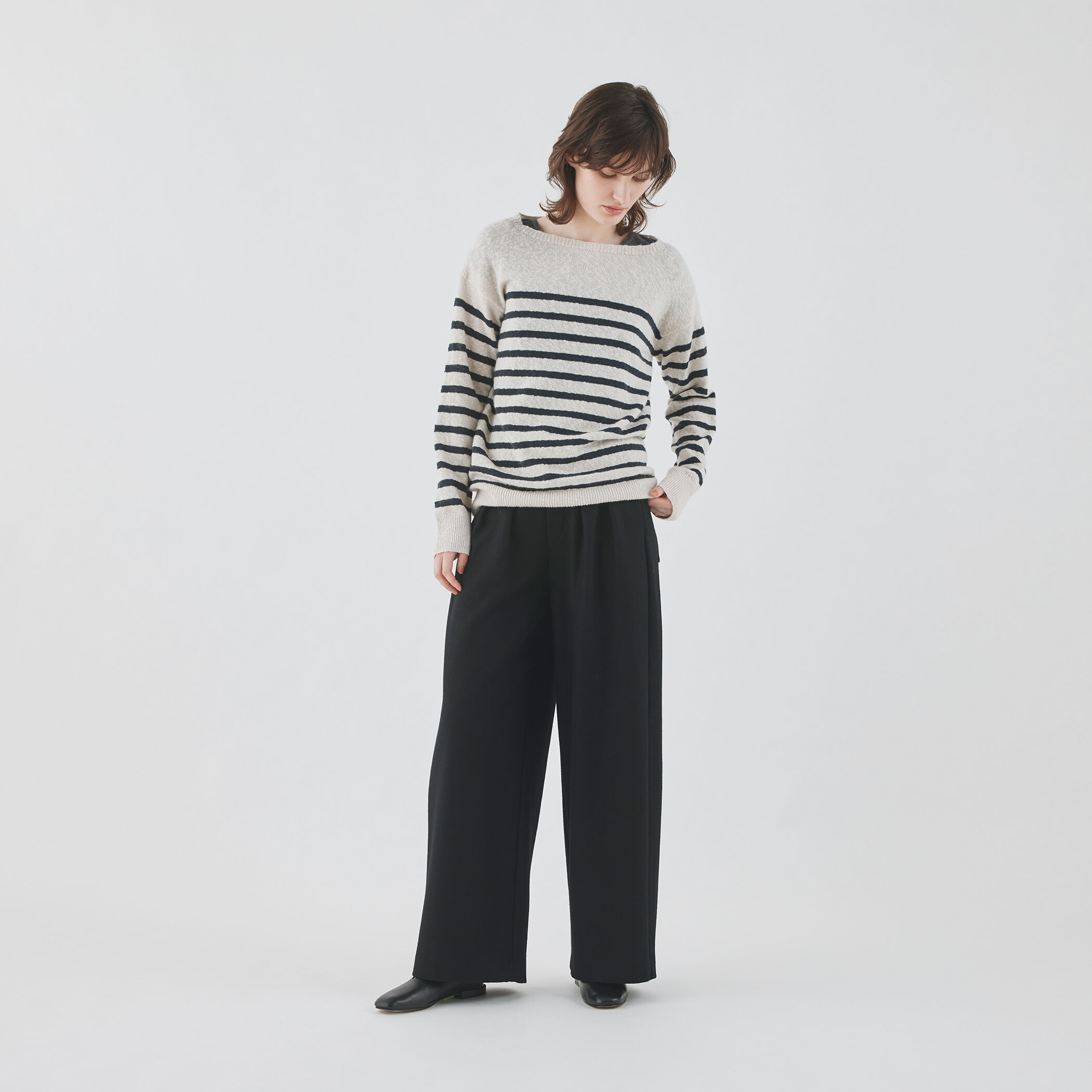フレームワーク  カシミヤ混 ワイドシルエット ボートネック プルオーバー FRAMeWORK カシミヤ混ワイドシルエットボートプルオーバー - メルカリ
