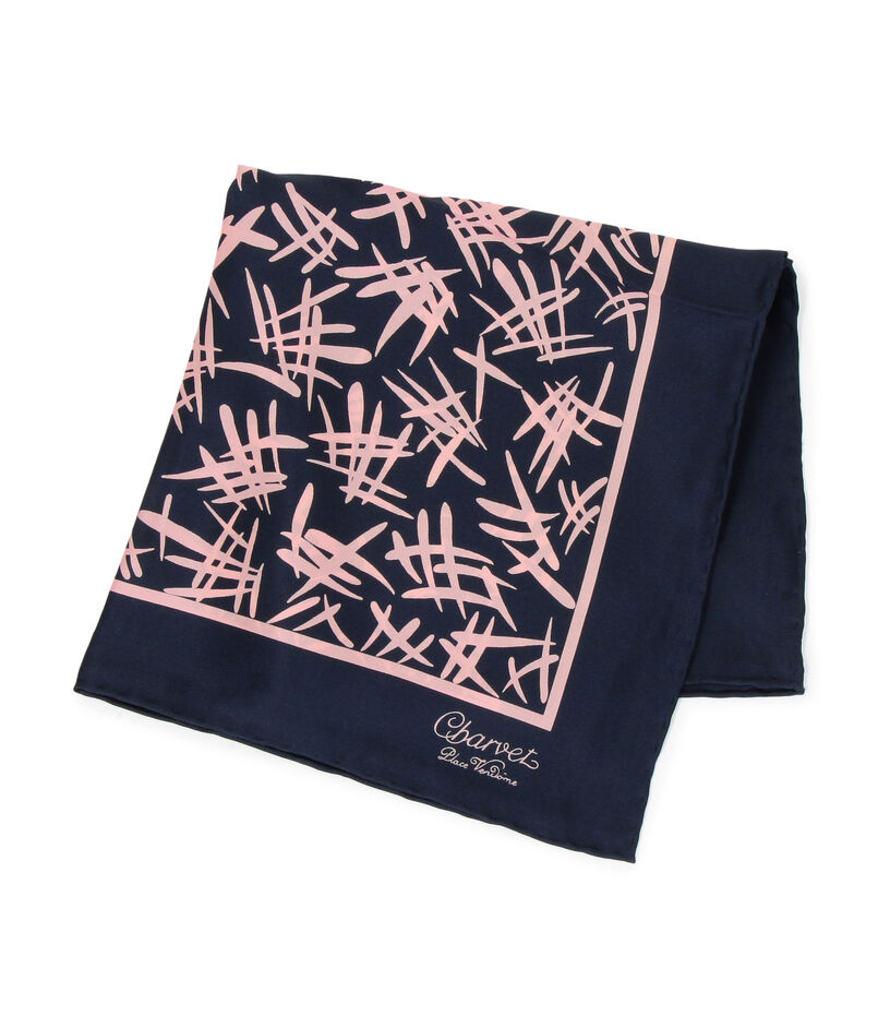 Charvet シルクプリント ポケットチーフ