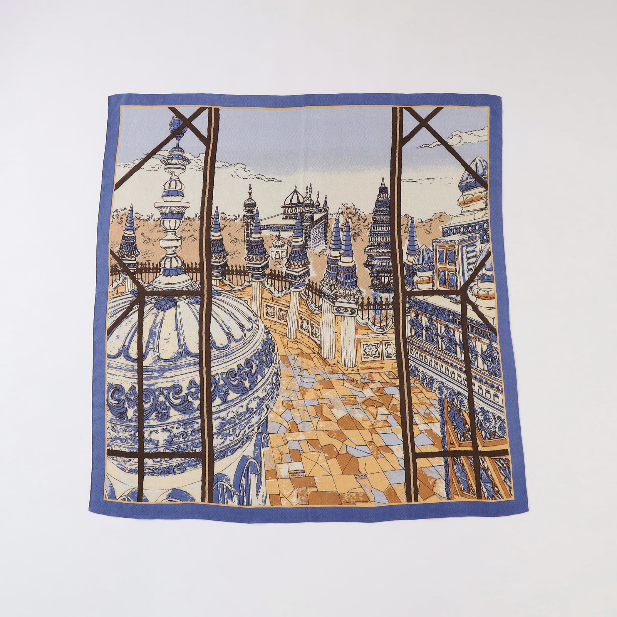 別注】manipuri MOSAIC PALACE ウールシルク スカーフ