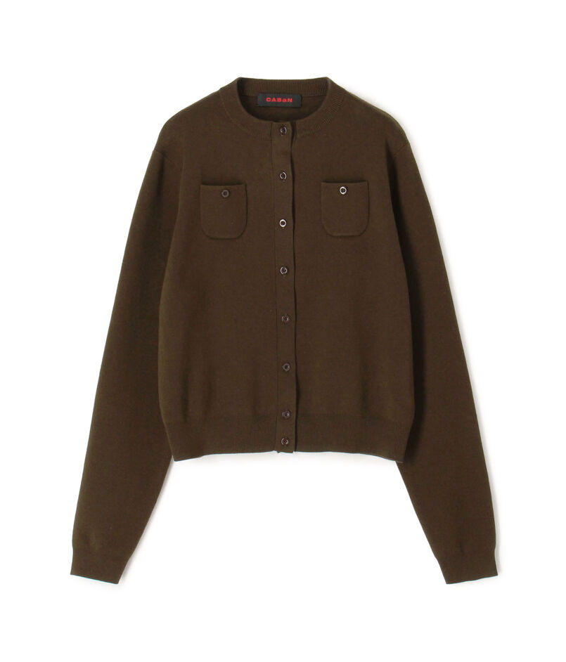 コットンカシミヤ クルーネックカーディガン