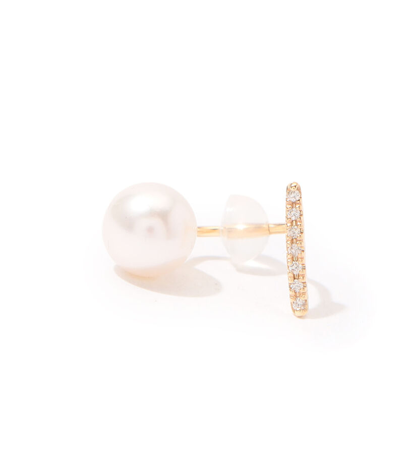 Hirotaka ショートバー ダイヤモンド ピアス