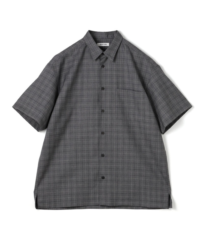 Super120's ウォッシャブルウール リラックスハーフスリーブシャツ