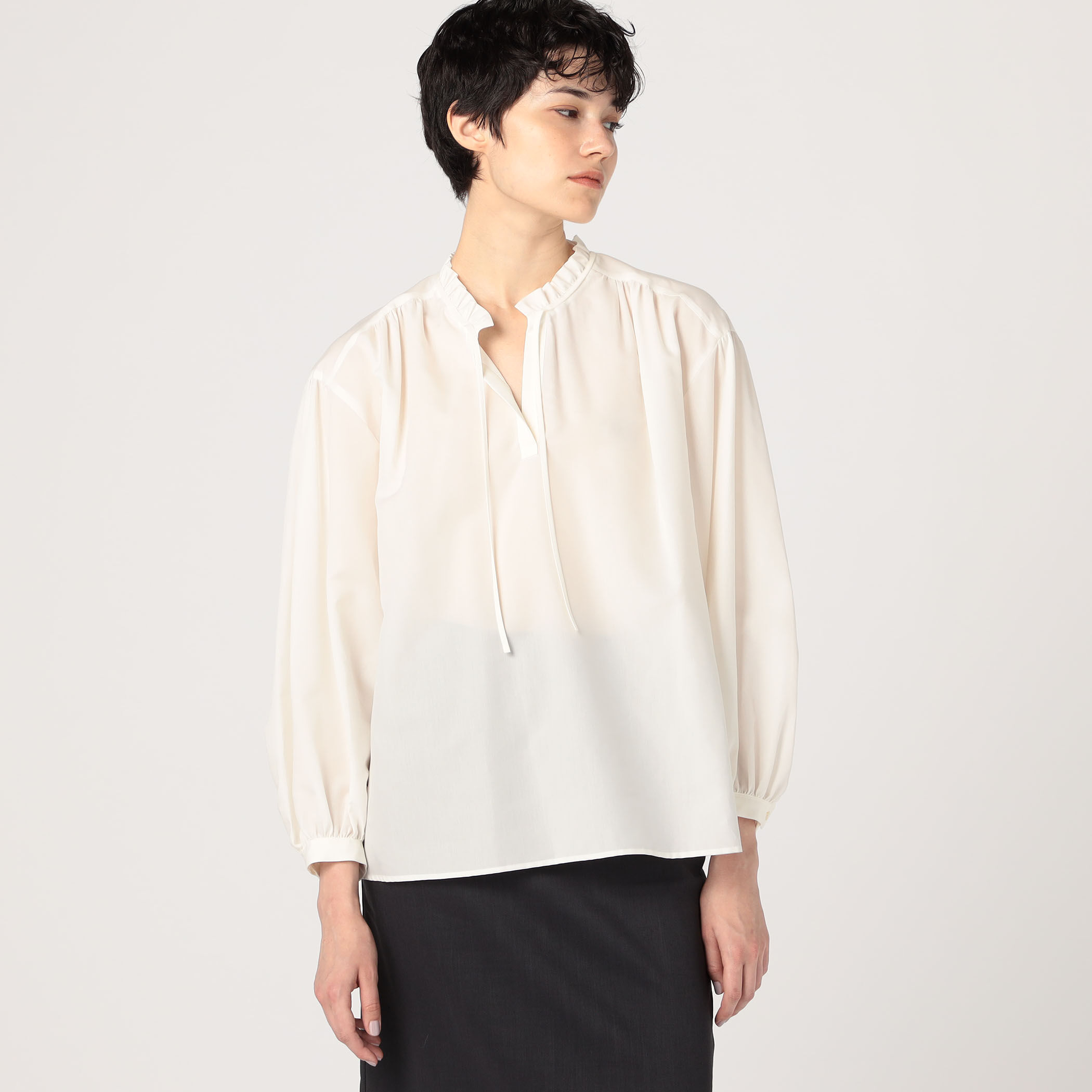 CELINEフリルラウンドカラーブラウス コットンポプリン CELINEフリルラウンドカラーブラウス コットンポプリン 楽天市場