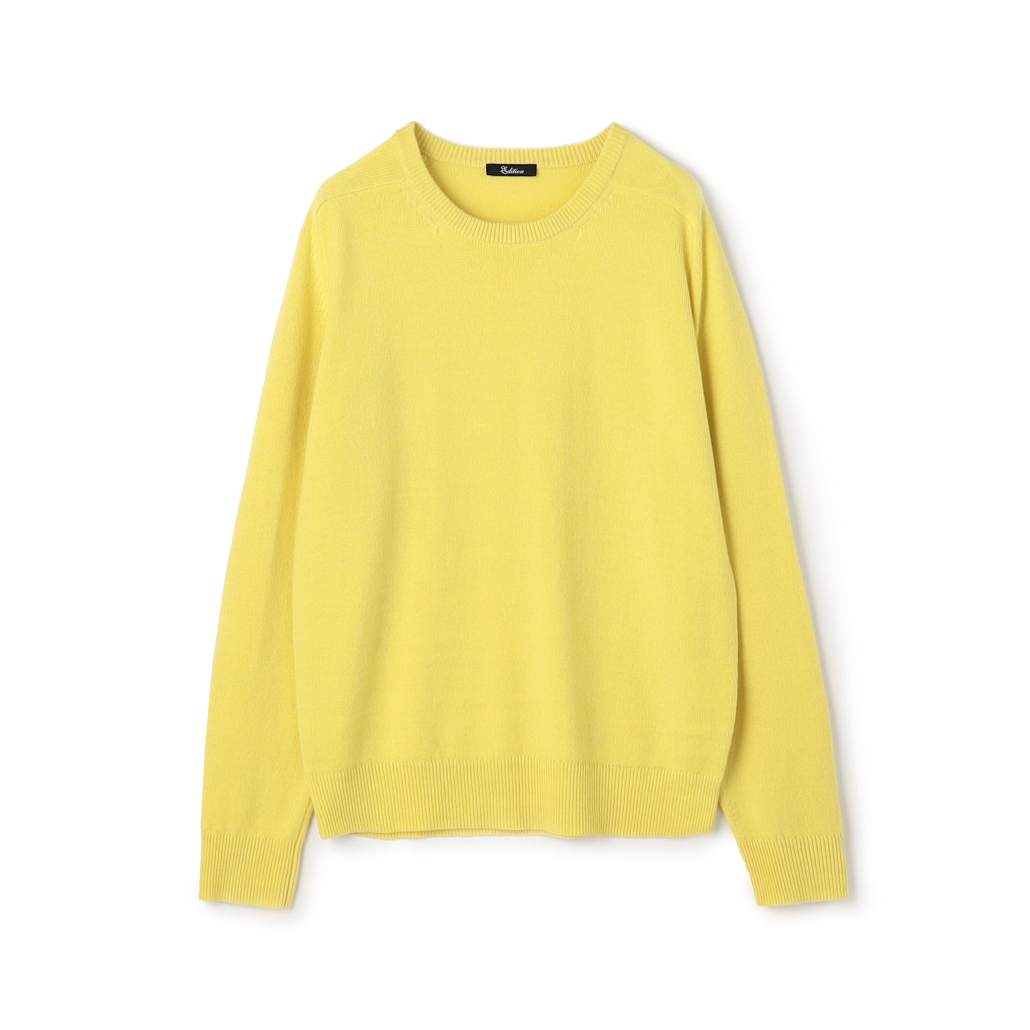 美品 ドゥロワー カシミヤ クルーネック パステルイエロープルオーバー CASHMERE VINTAGE カシミヤ クルーネックニットプルオーバー