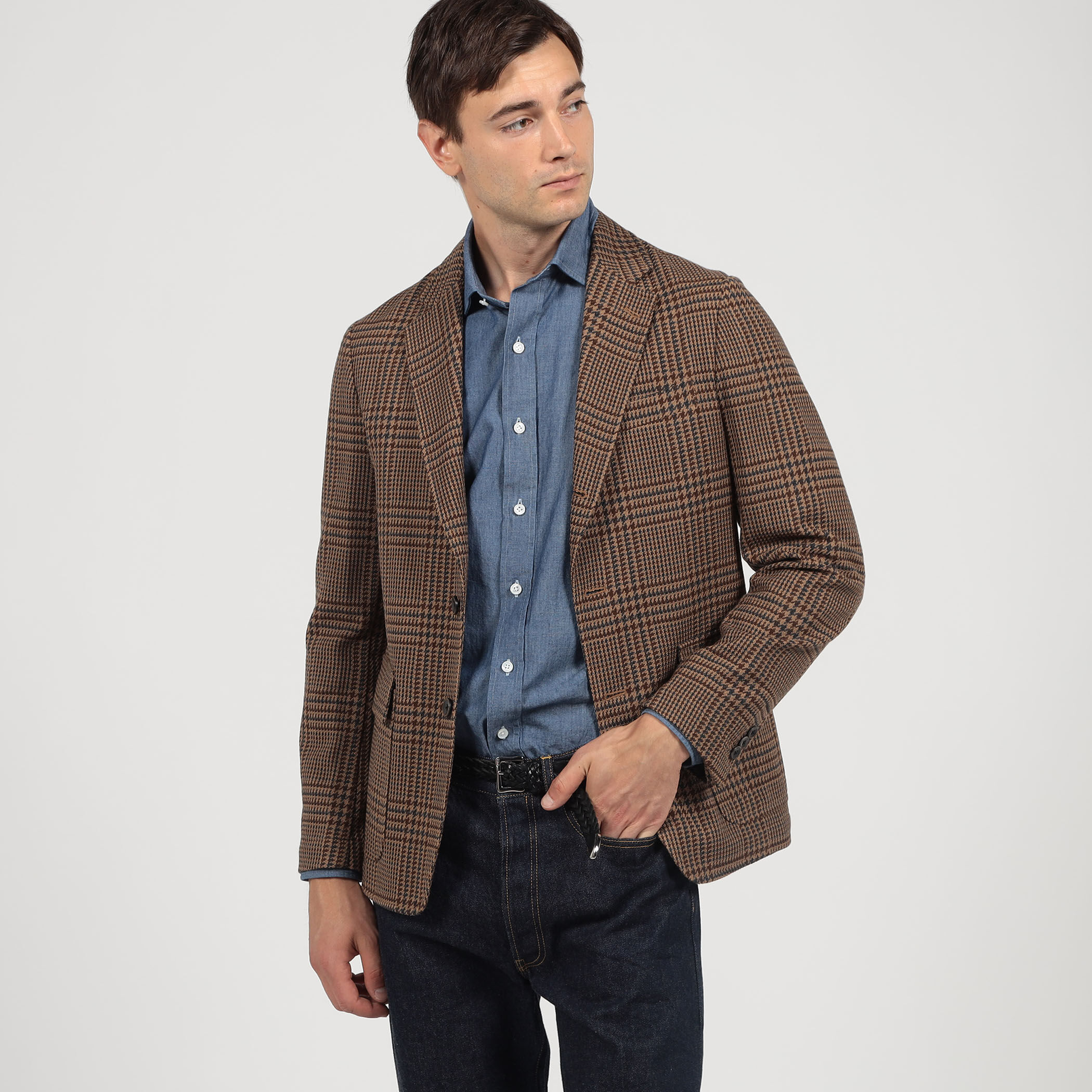 ウールコットン シングルブレステッド3Bジャケット SONDRIO