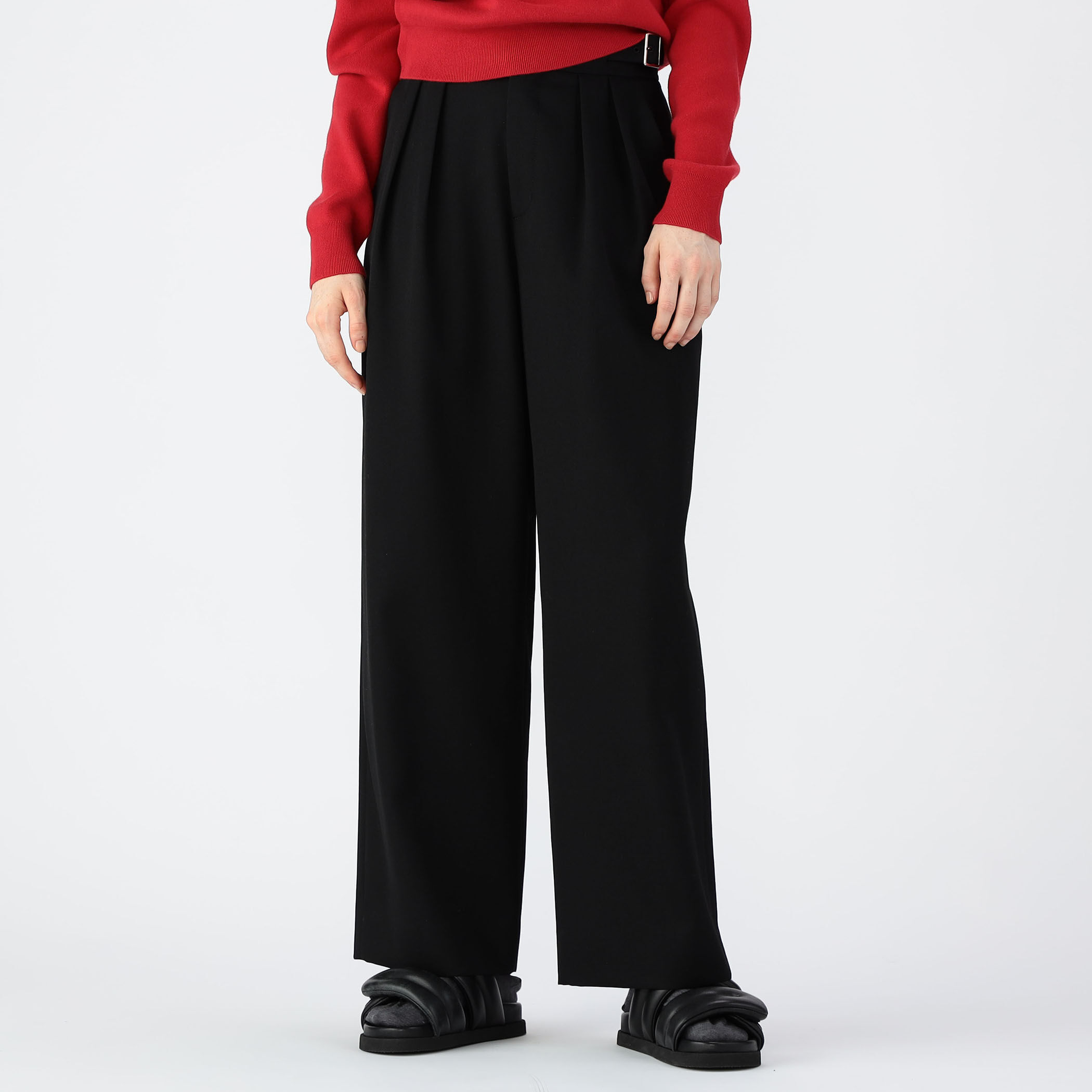 【DOLCE&GABBANA】ギャバジン パラッツォ パンツ ブラックのウィメンズ パラッツォパンツ ギャバジン