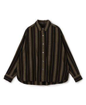 コットンリネンラミーマルチストライプ ロングスリーブシャツ WRDS3970