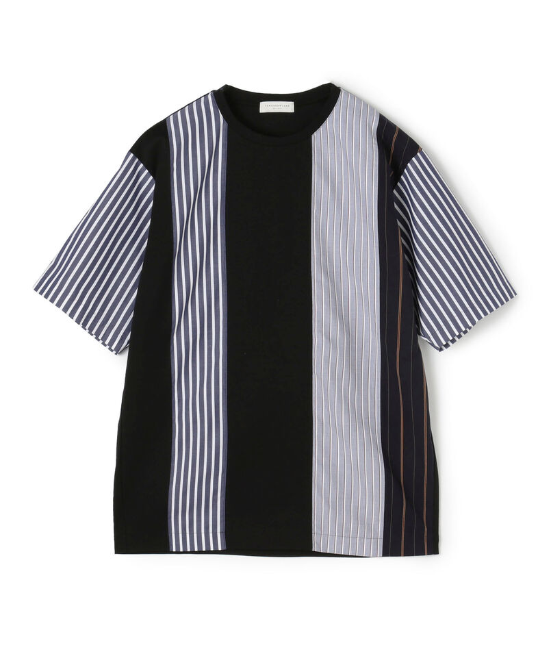 コットン ストライプ デザインTシャツ
