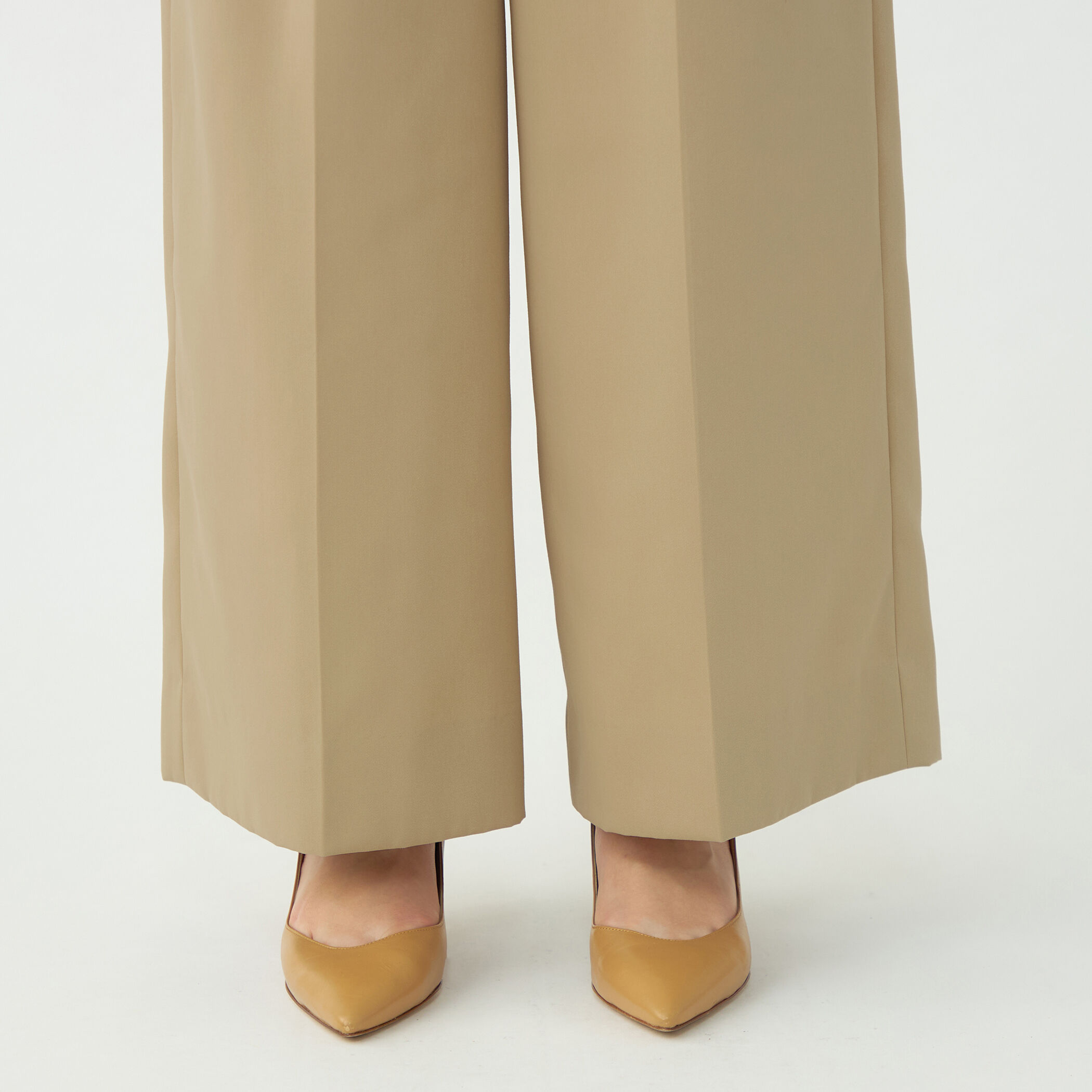 コットンライクサテン 2タックワイドパンツ｜トゥモローランド 公式通販