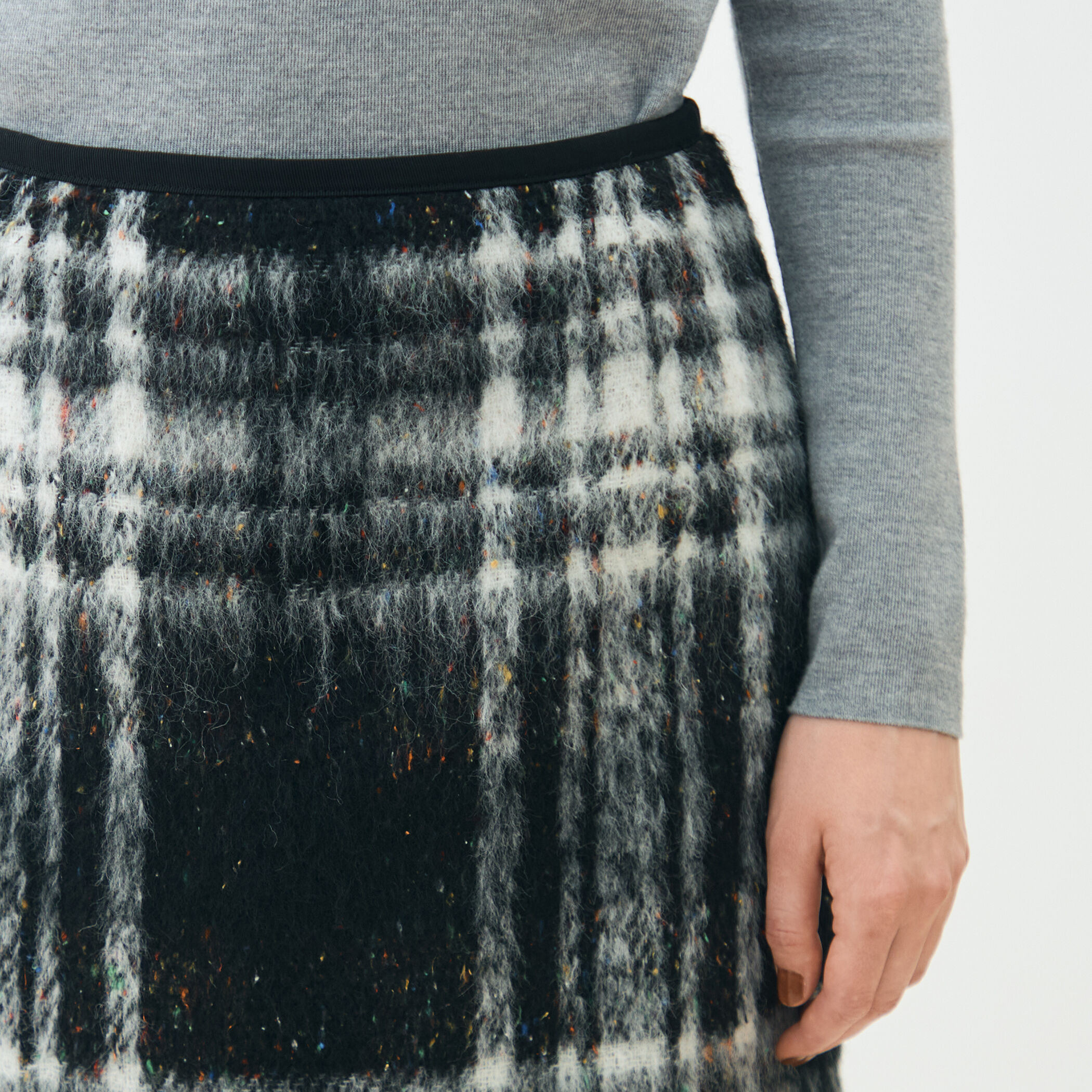 カラーネップチェック タイトストレートスカート｜トゥモローランド