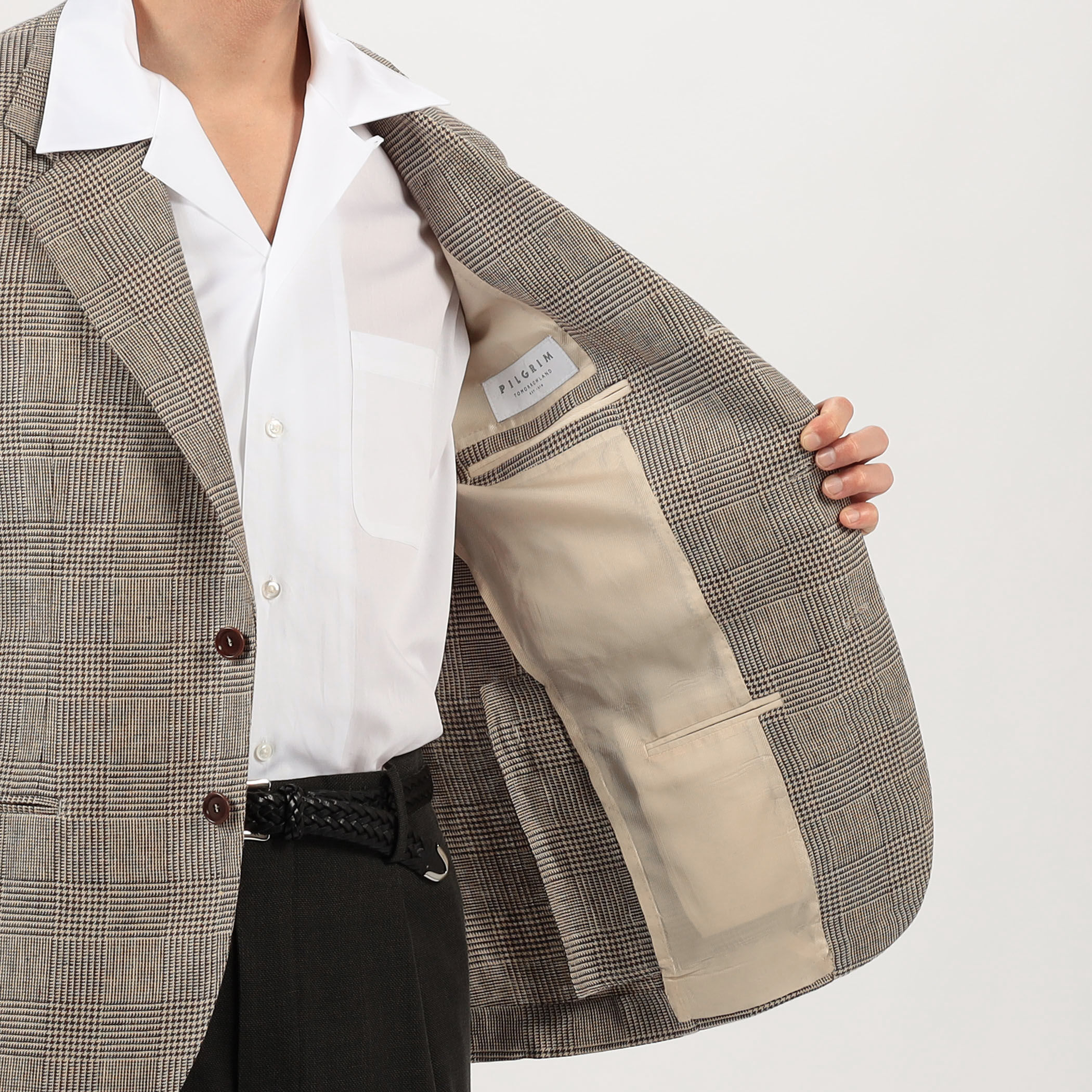 別注】De Petrillo CUMA リネン シングルブレステッド3Bジャケット