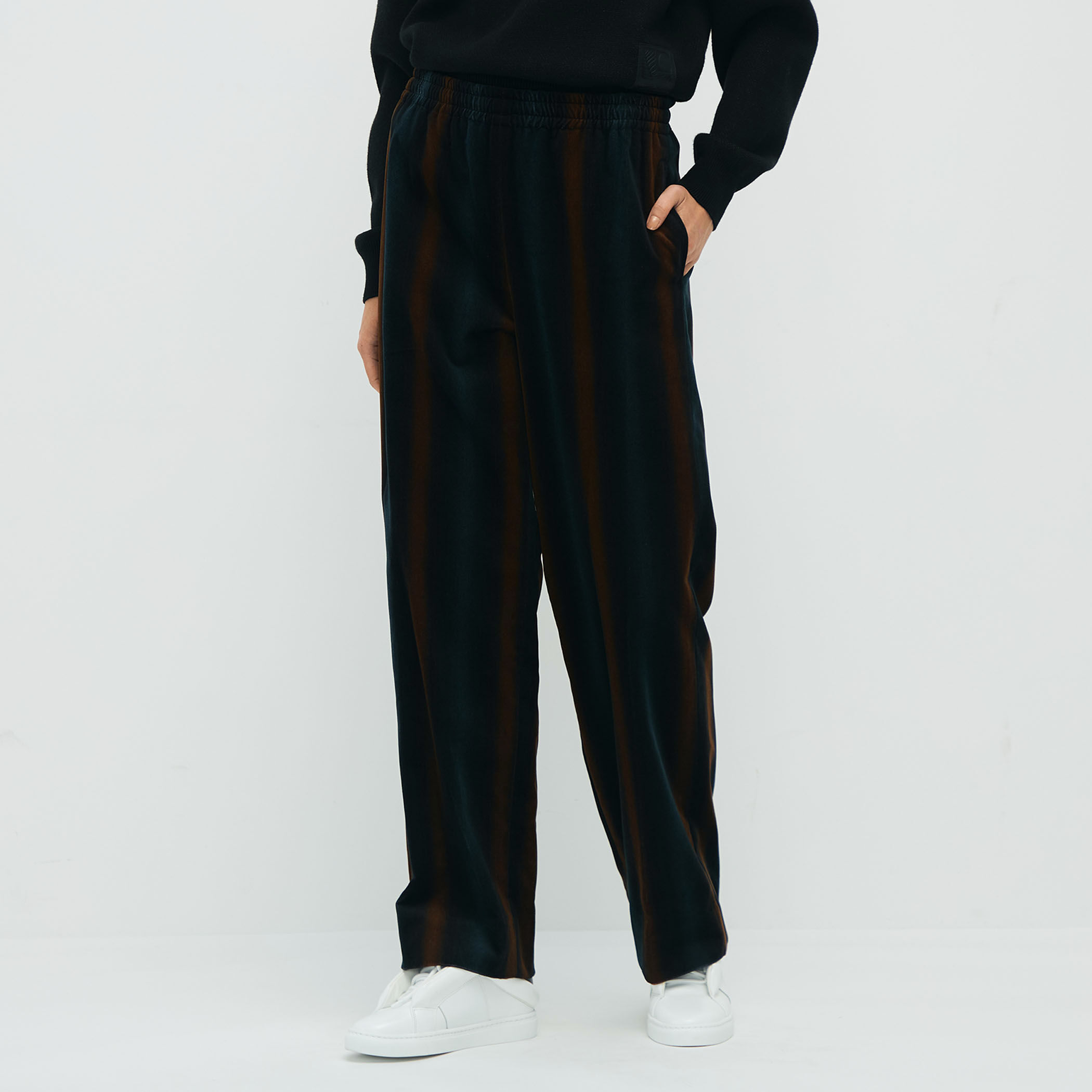 美品　caban ベロア　パンツ CABaN ベロア グラデーションストライプ1タックパンツ