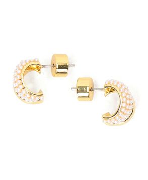 Kenneth Jay Lane gold post huggie hoop ピアス