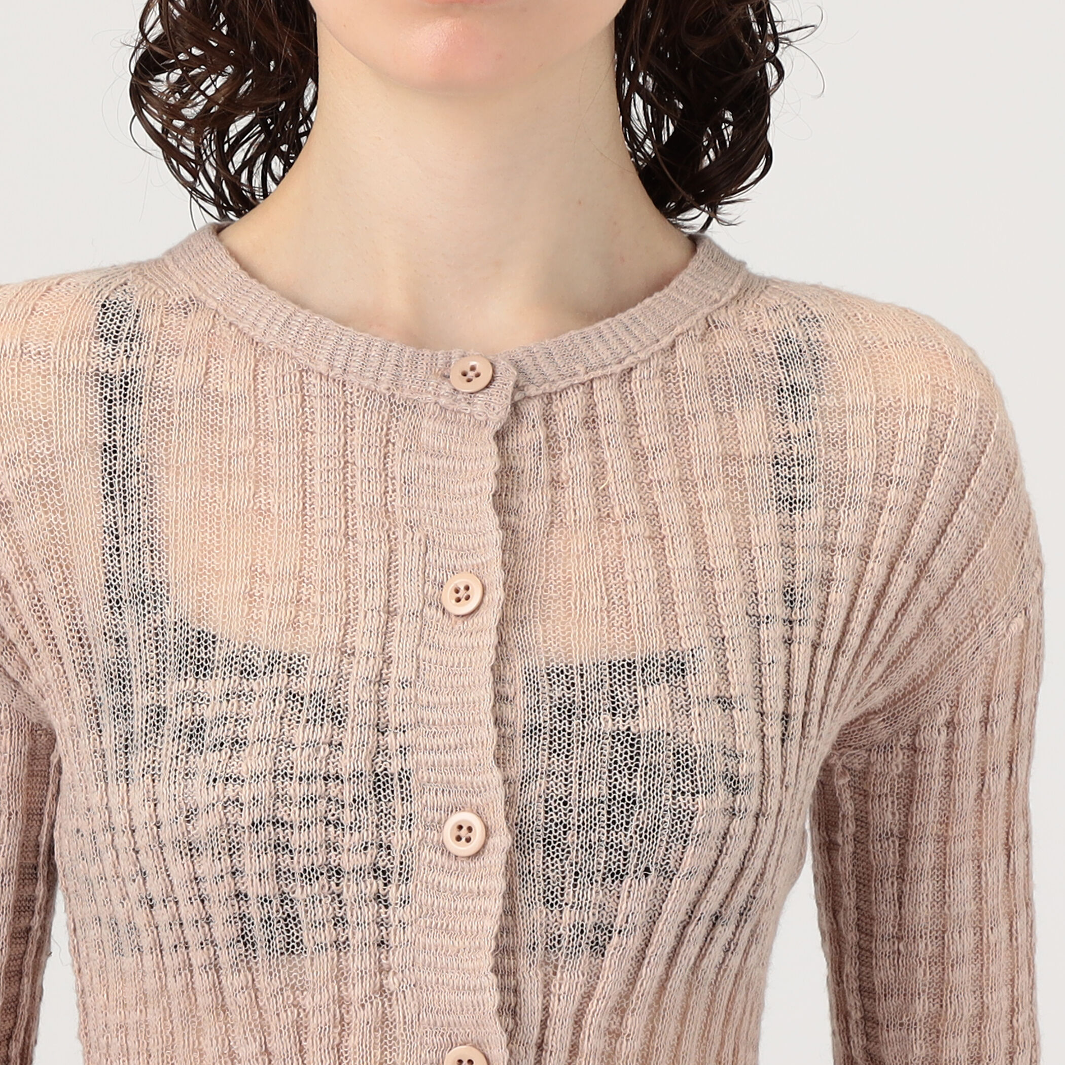 Acne Studios FN-WN-KNIT000585 シアーリブカーディガン