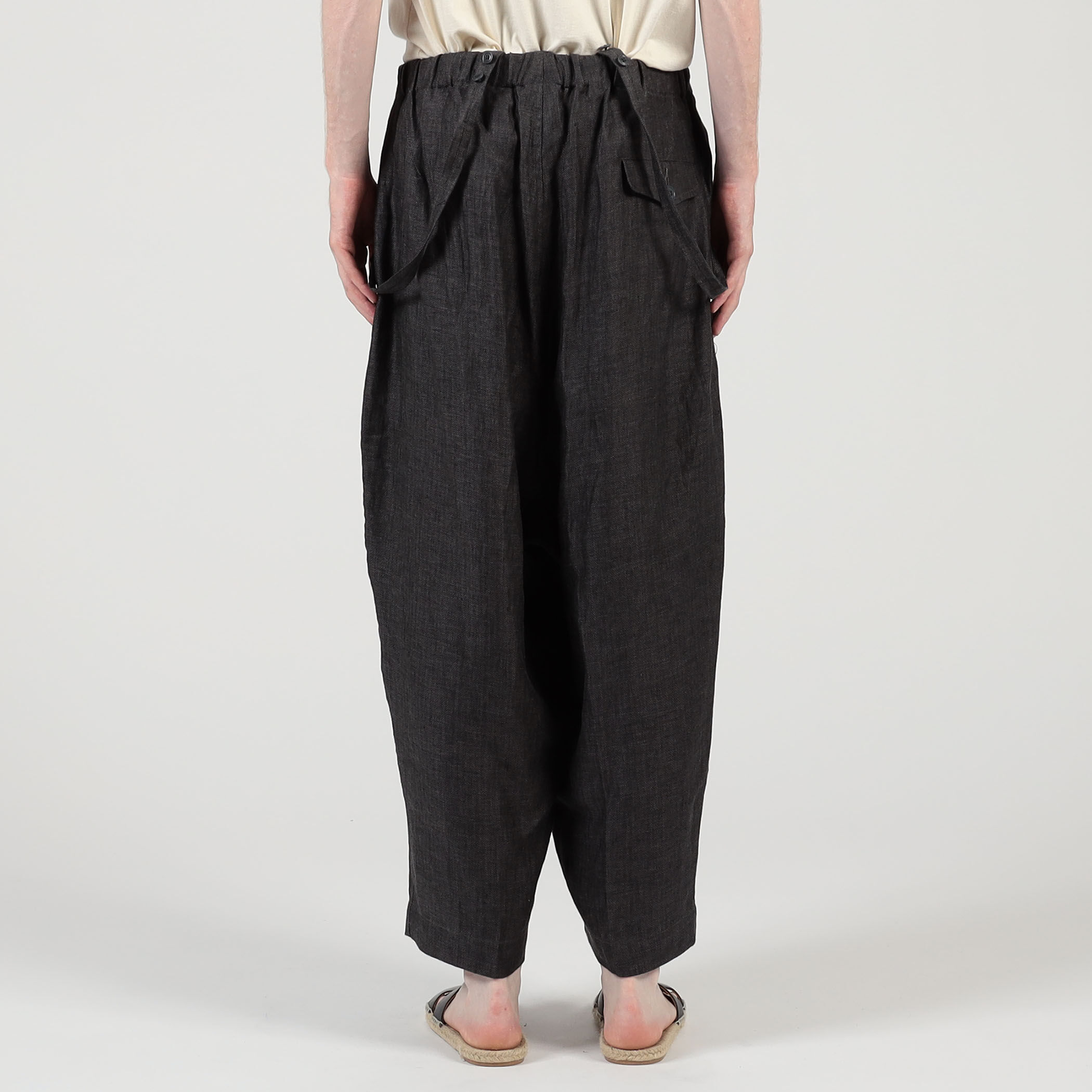 HAVERSACK ATTIRE リネン ワイドテーパード サロペットパンツ