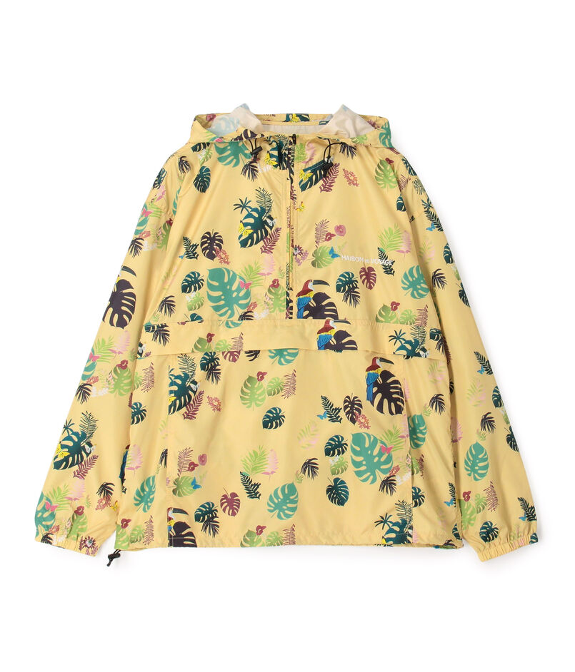 ポリエステル トロピカルプリント フーデッドパーカー