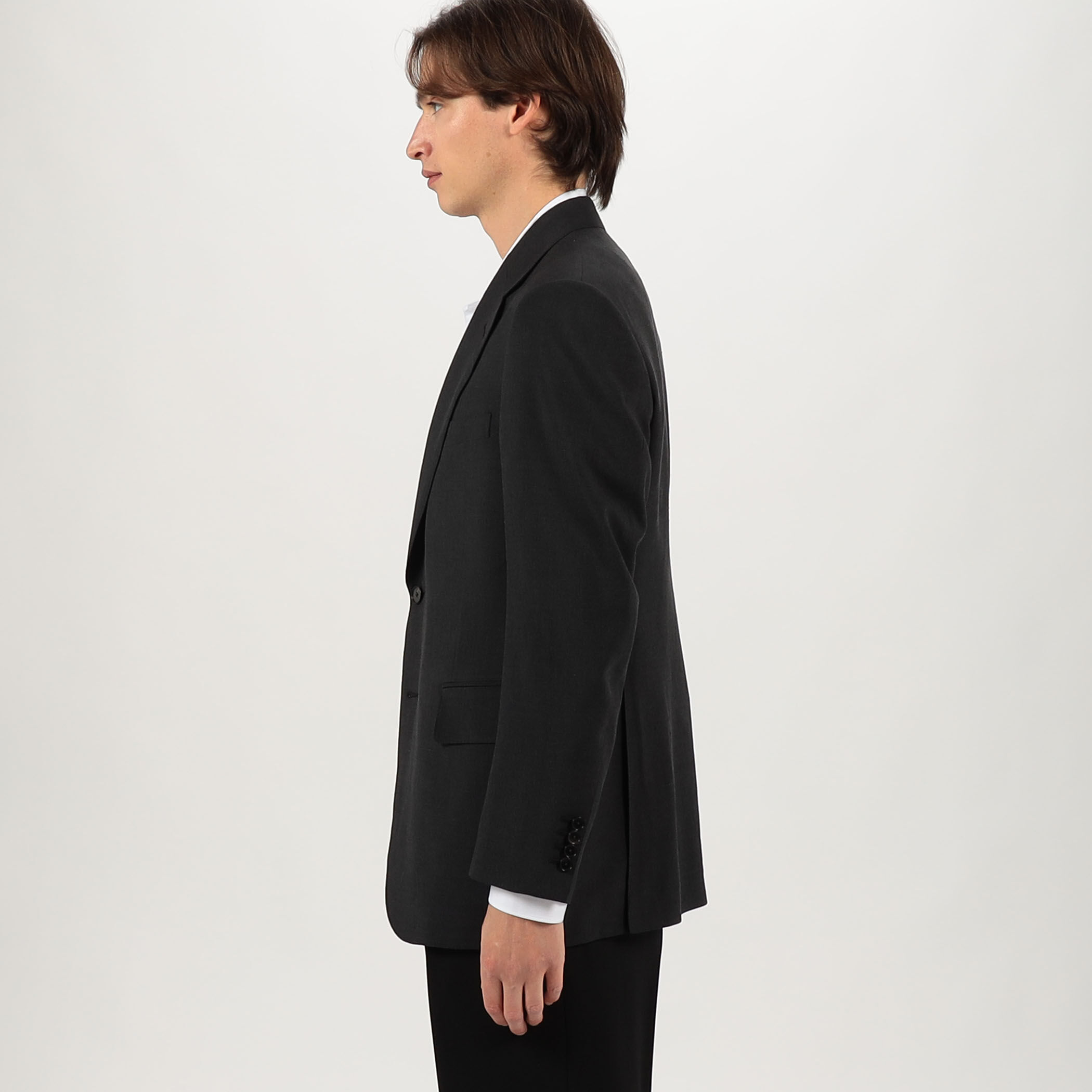 ウールシルクリネン シングルブレステッド2Bジャケット ROGNA