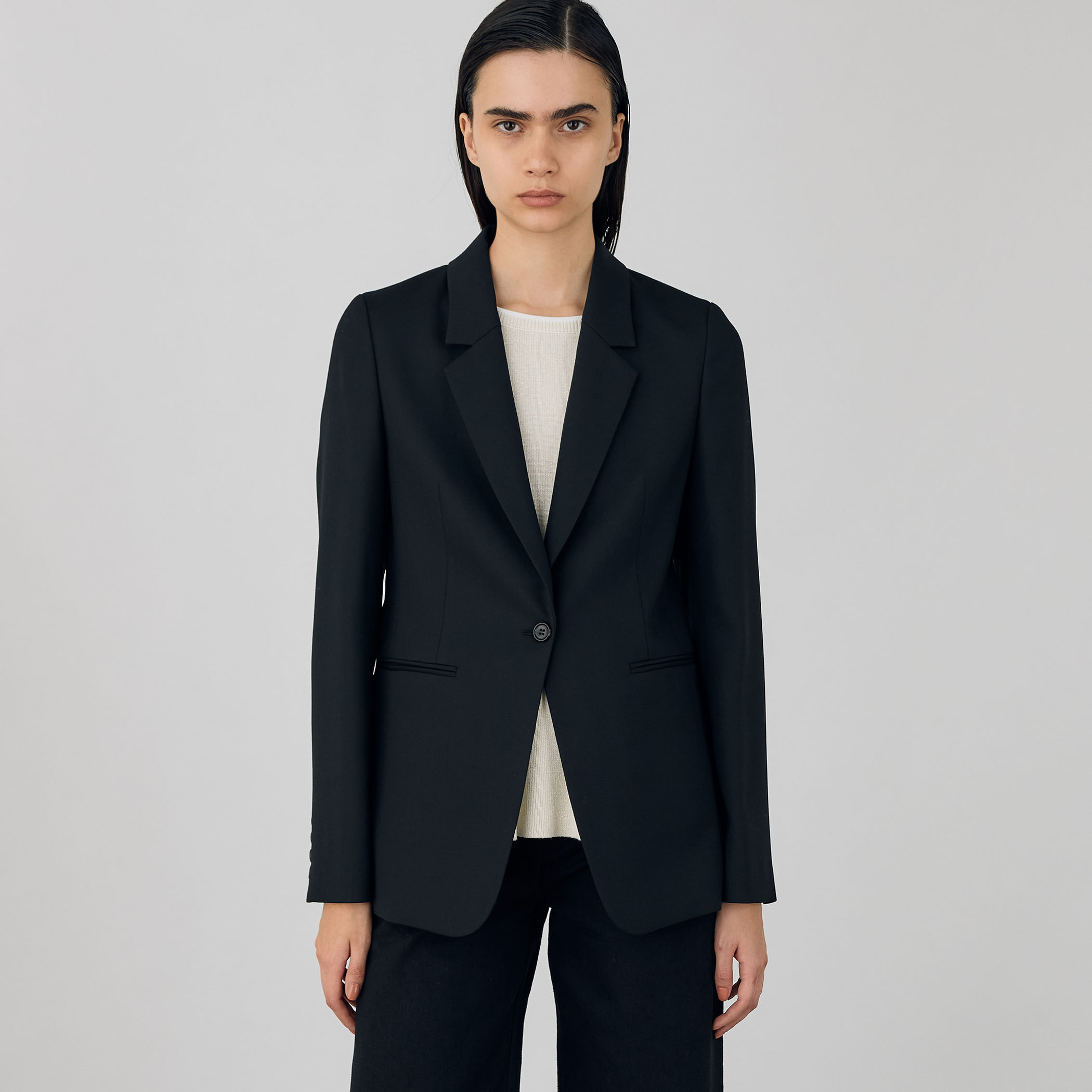 ポリエステルウールバラシャ ノッチドラペルジャケット