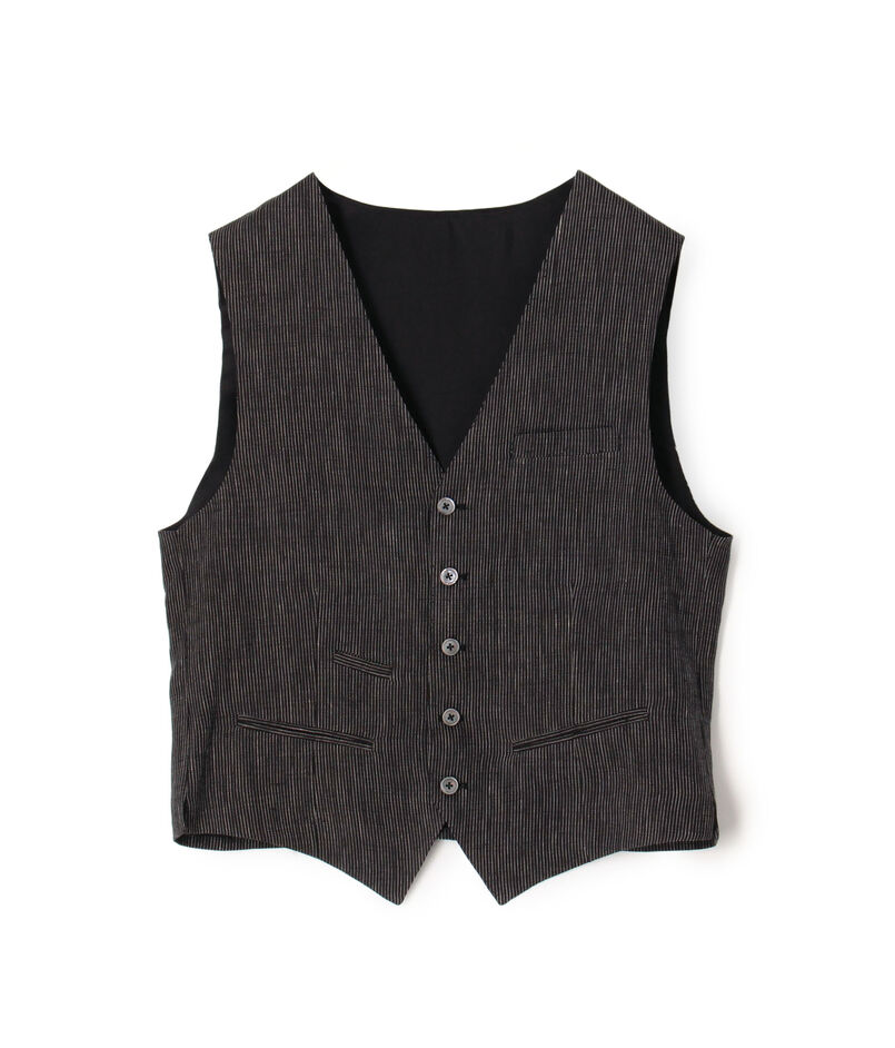 ERRICO FORMICOLA リネンストライプ チェックベスト