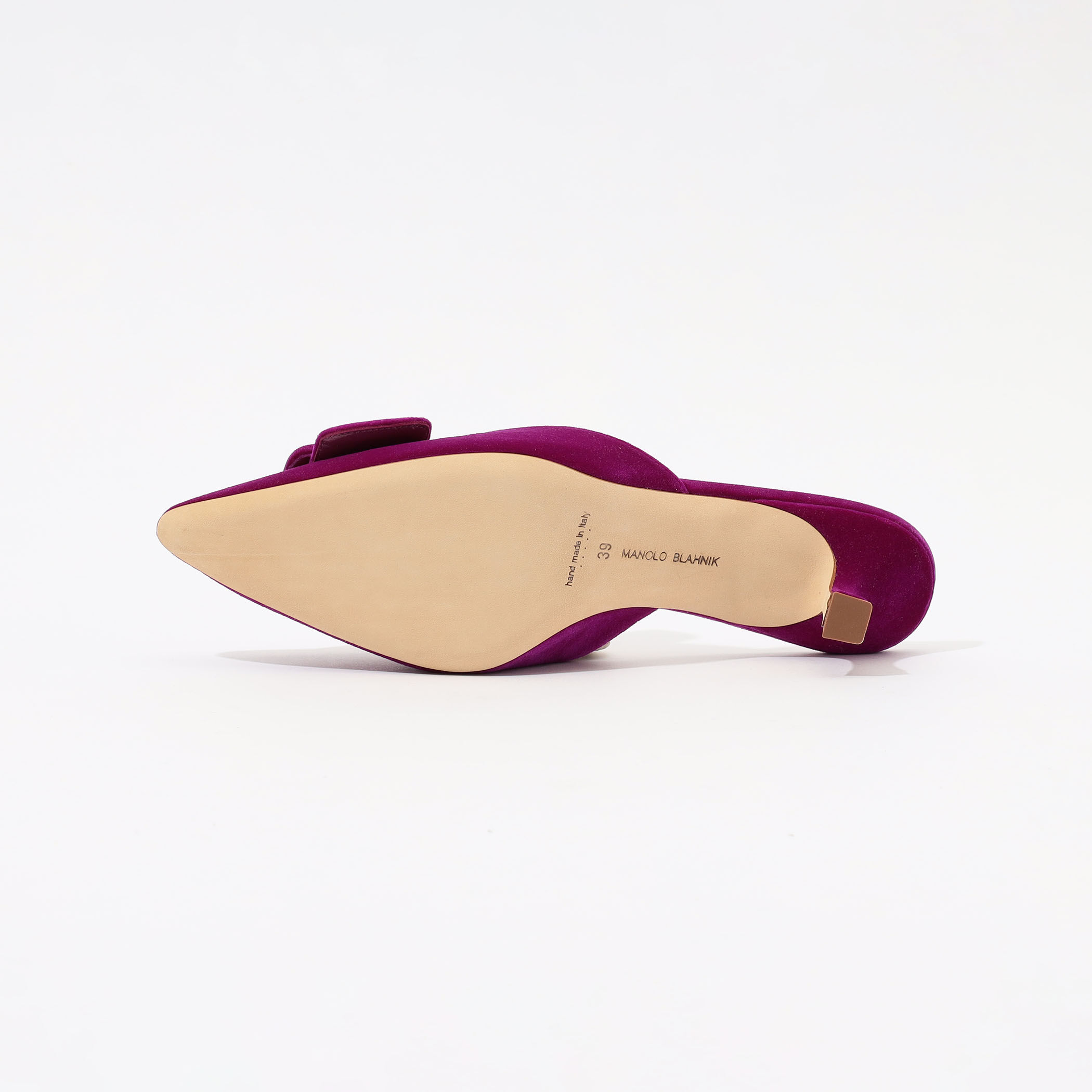 Manolo Blahnik♡ミュール ベルベット♡ Manolo Blahnik - Patopia White & Gray Snakeskin Slingback, 30mm