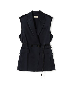 サテンジョーゼット ベルテッドジレ