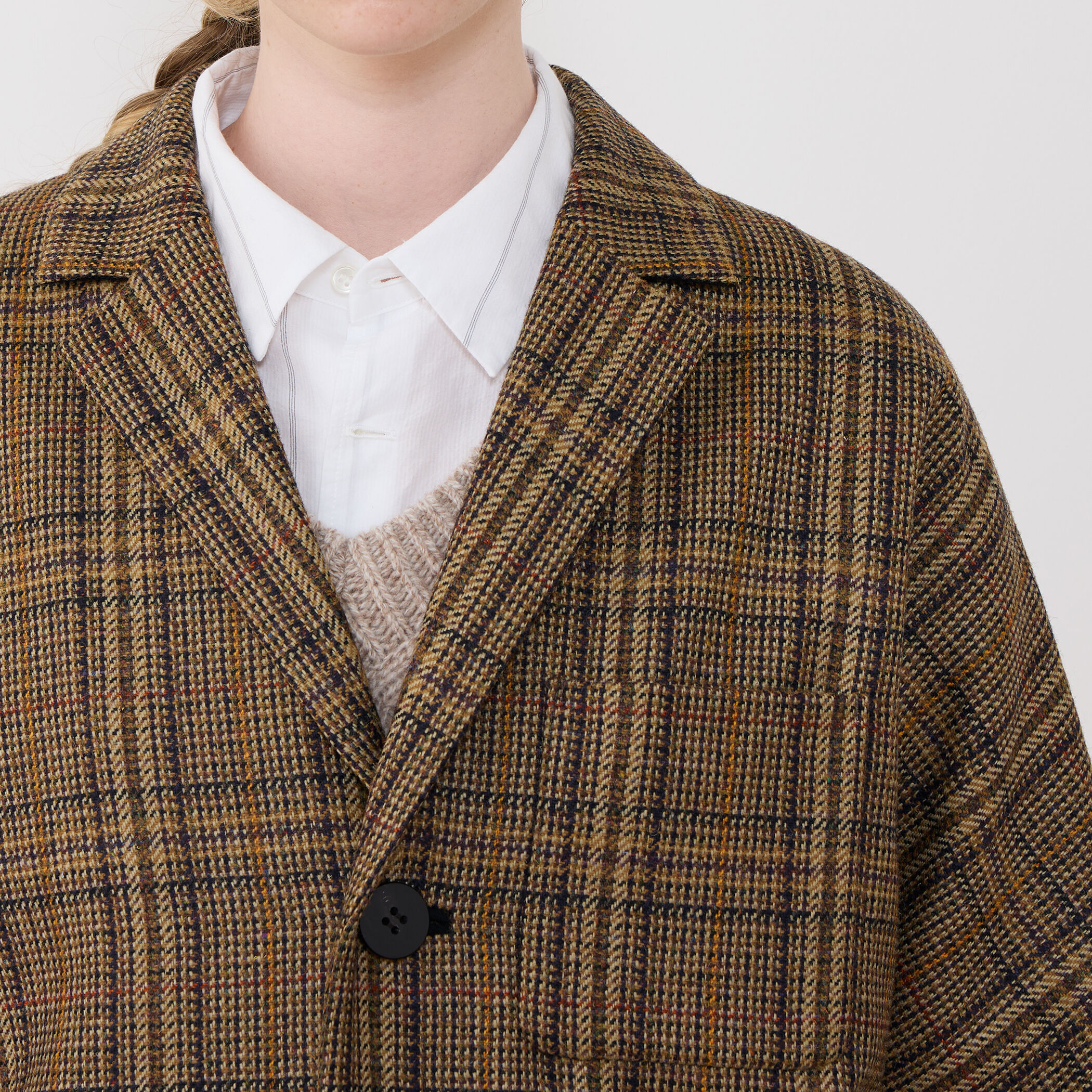 チェビオットツイード ドルマンスリーブコート｜トゥモローランド 公式通販