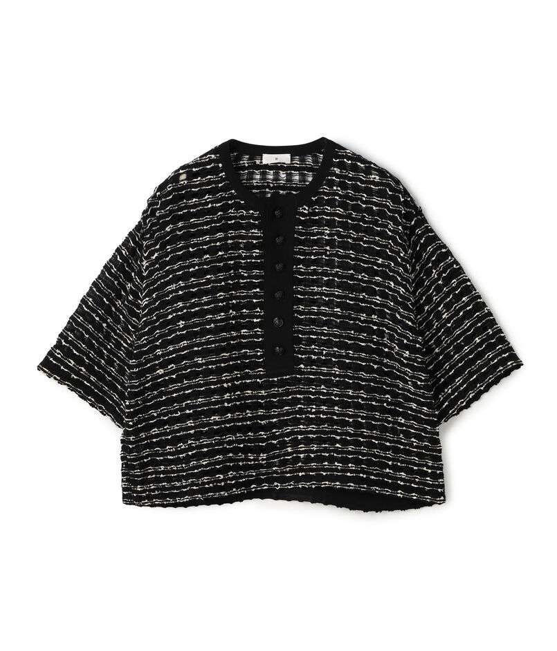 メッシュツイード ハーフスリーブプルオーバー