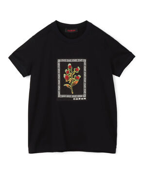 スビンコットン ビンテージフラワーエンブロイダリーTシャツ