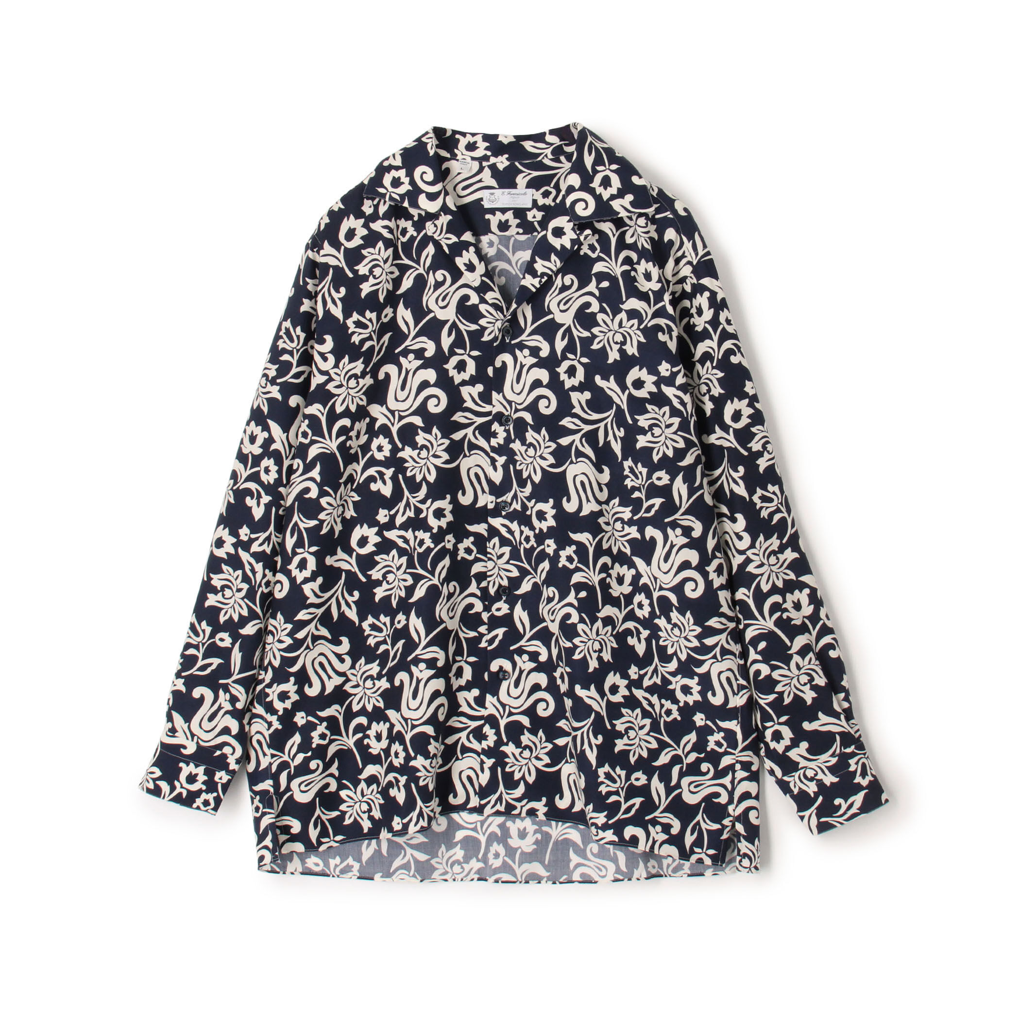 ERRICO FORMICOLA セルロースプリント オープンカラー ロングスリーブ