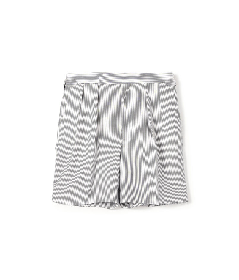 FUMIYA HIRANO OXFORD ウールストライプ サイドアジャスターショーツ