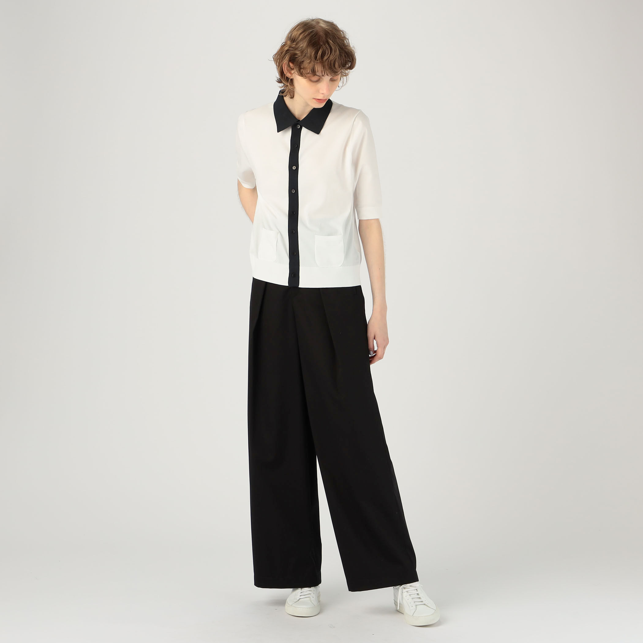 【rong】CABaN キャバン ポリエステル バイカラーカーディガン caban（キャバン）の「□CABaN ポリエステル バイカラー