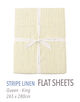 ストライプリネン フラットシーツ（クイーン～キング）