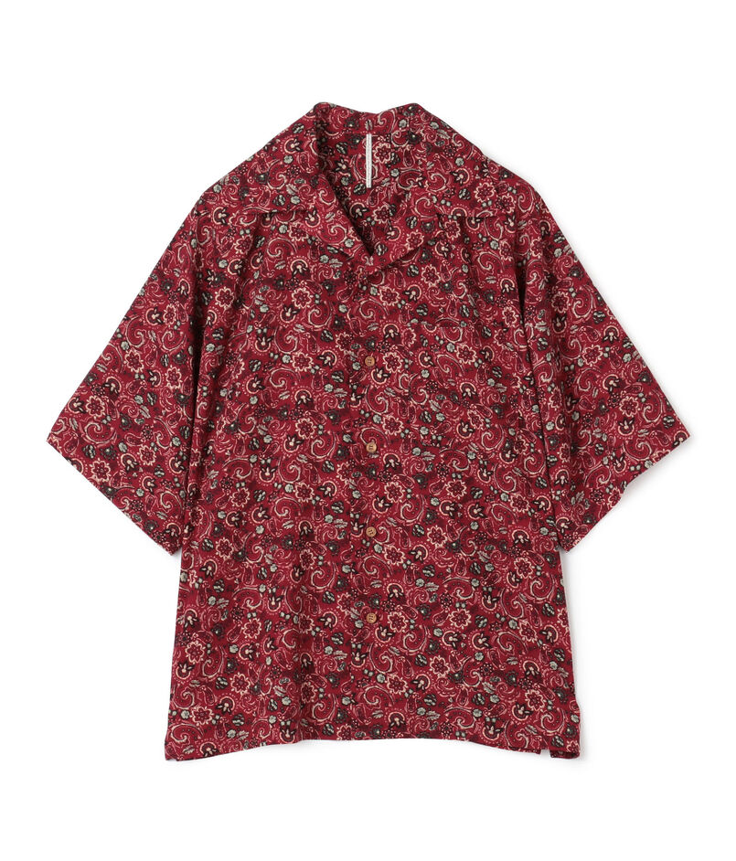 【別注】m's braque ポリエステル オープンカラー ハーフスリーブシャツ