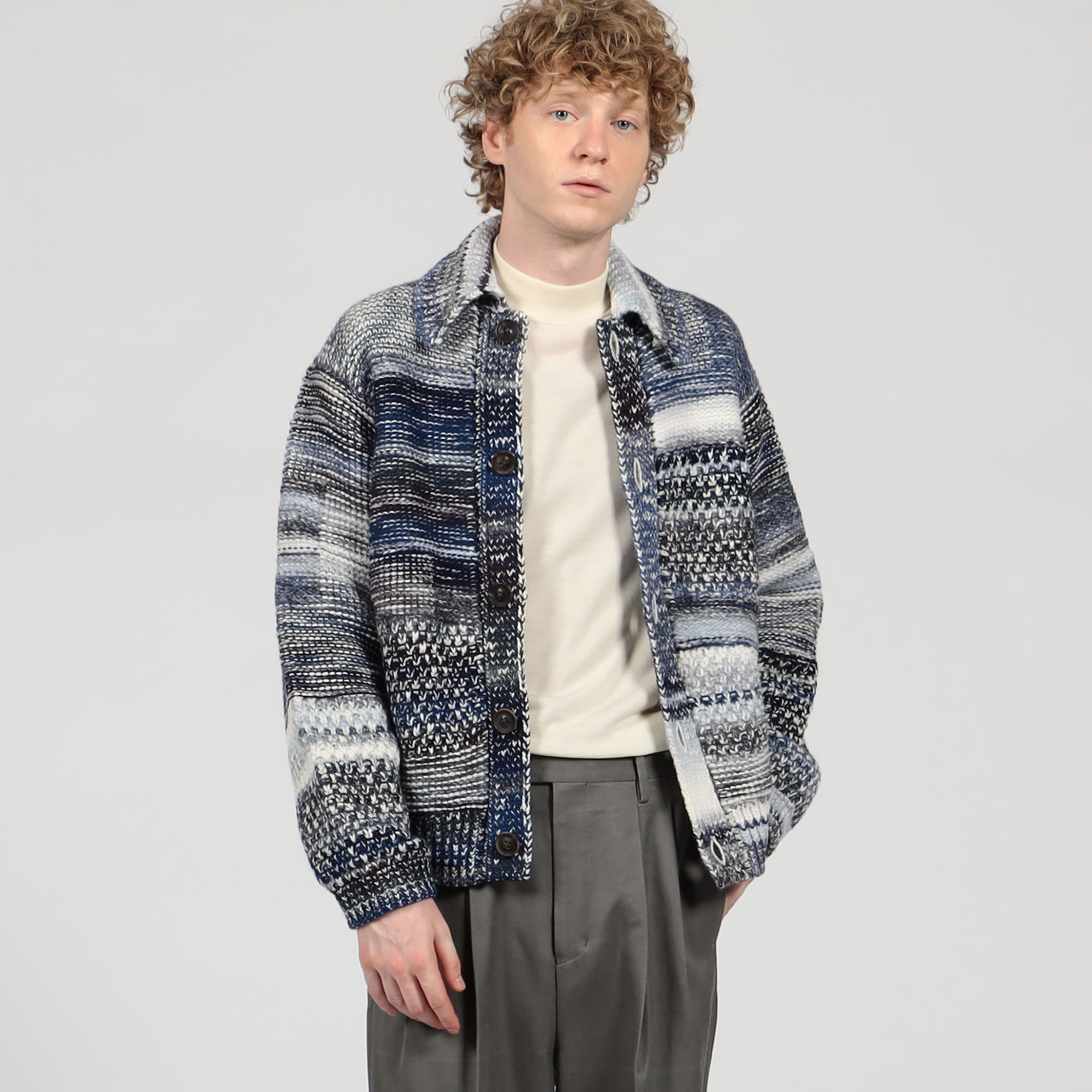 TOMORROWLAND tricot ウール アクリル ニットブルゾン