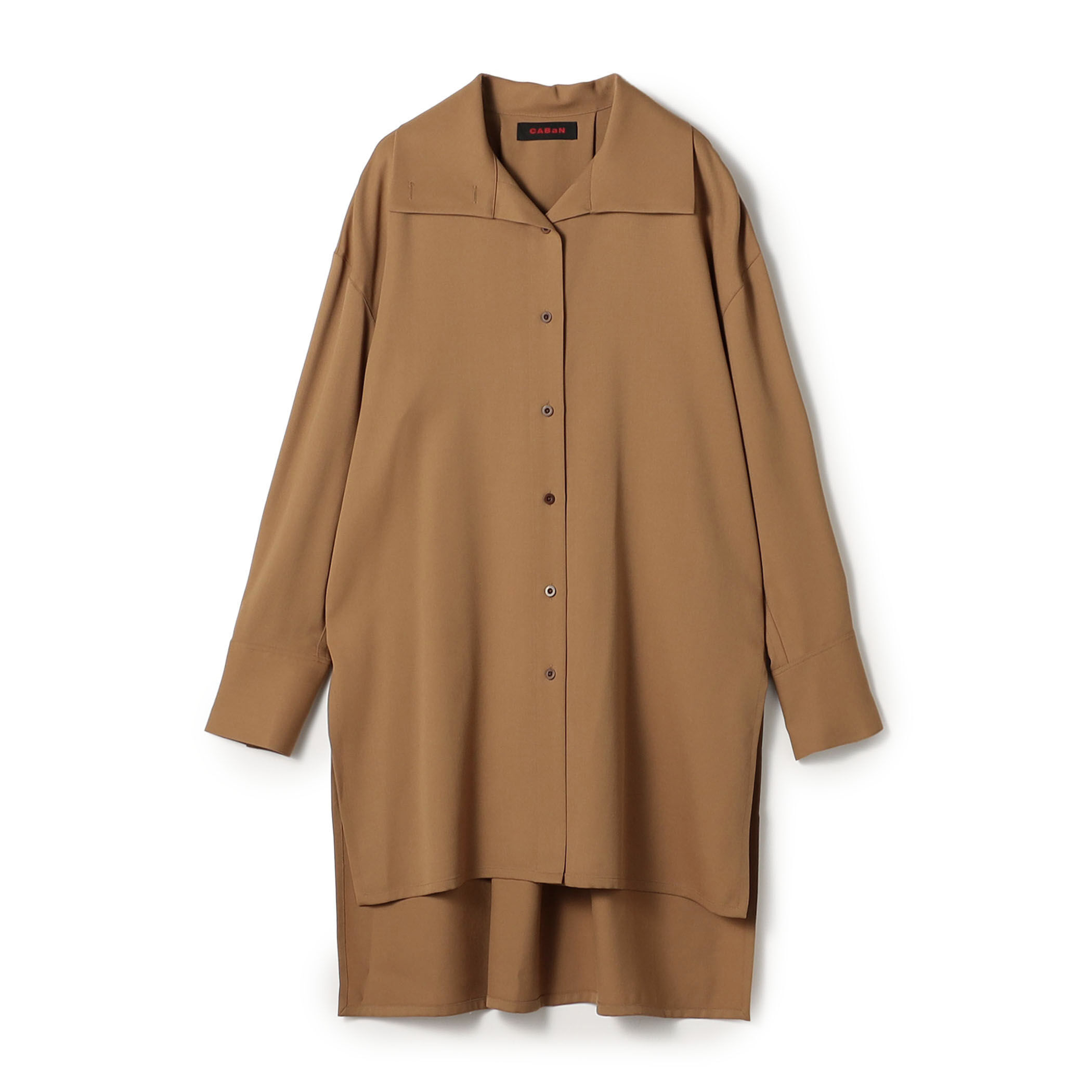 ウールツイル ハイネックロングシャツワンピース｜トゥモローランド