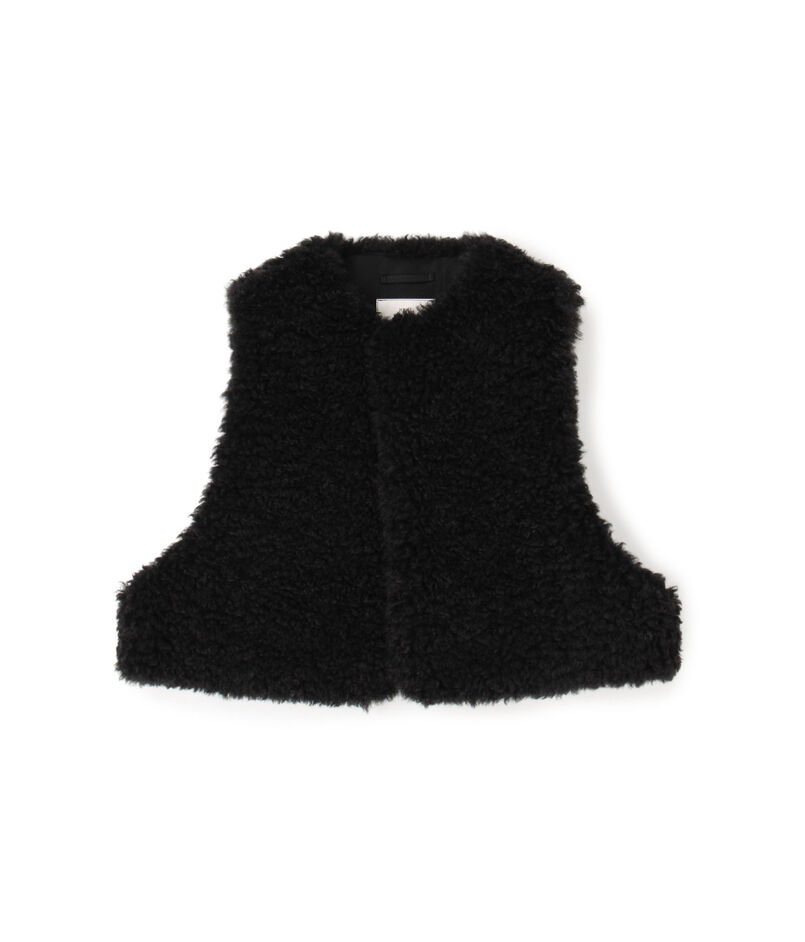 HYKE FAUX SHEARLING CROPPED VEST クロップドベスト